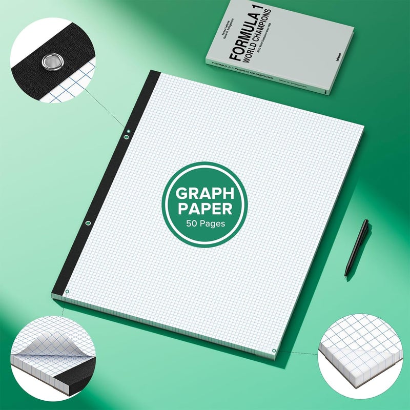 AIFLYAN Large Engineering Graph Paper 22x17, 50 Sheets Extra Large Graph Paper 17 x 22 1/4 Grid Pad, 100 GSM Blueprint Drafting Paper 4x4 Grid Paper 22x17 with Sturdy Back for Engineer Math Sketching Drafts - Image 3